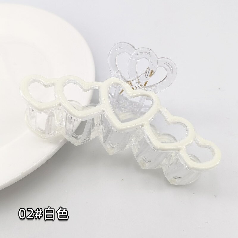 Hair Claw Clip Factory - Heart Crown with 5 Connected Hearts Enamel Painted