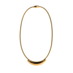 Heart Necklace Supplier - Gold 18K Smooth Tube Bead Stainless Steel Pendant