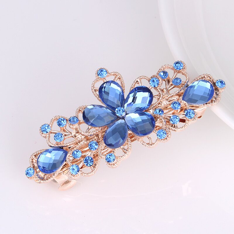 Butterfly Hair Clip Factory - Hot Selling Alloy Large Rhinestone Spring Clip