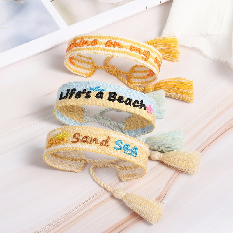 Tassel Bracelet Supplier - Bohemian Colorful Beach Summer Woven Friendship