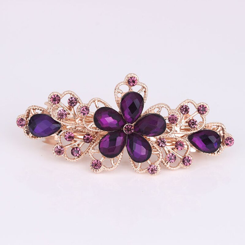 Butterfly Hair Clip Factory - Hot Selling Alloy Large Rhinestone Spring Clip