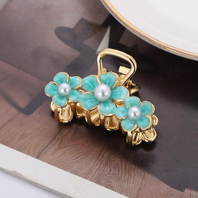 Shark Hairclip Factory - Fashion Women's Custom Color Drip Oil Pearl Hairpin