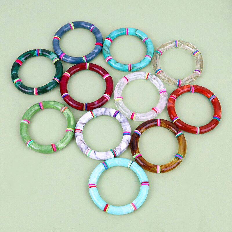 Acrylic Bangle Factory - Polymer Clay Personalized Tube Beaded Bracelets
