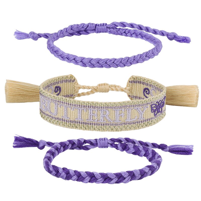 Friendship Bracelets Manufacturer - Customized Letter 3pcs Sets Rope Woven