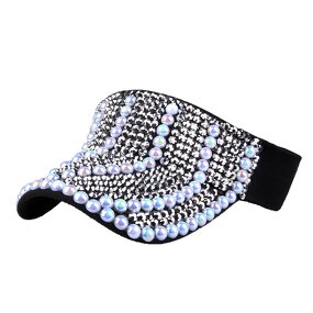 Rhinestone Visor Cap Factory - Wholesale Women Fashion Full Diamond Empty Visor