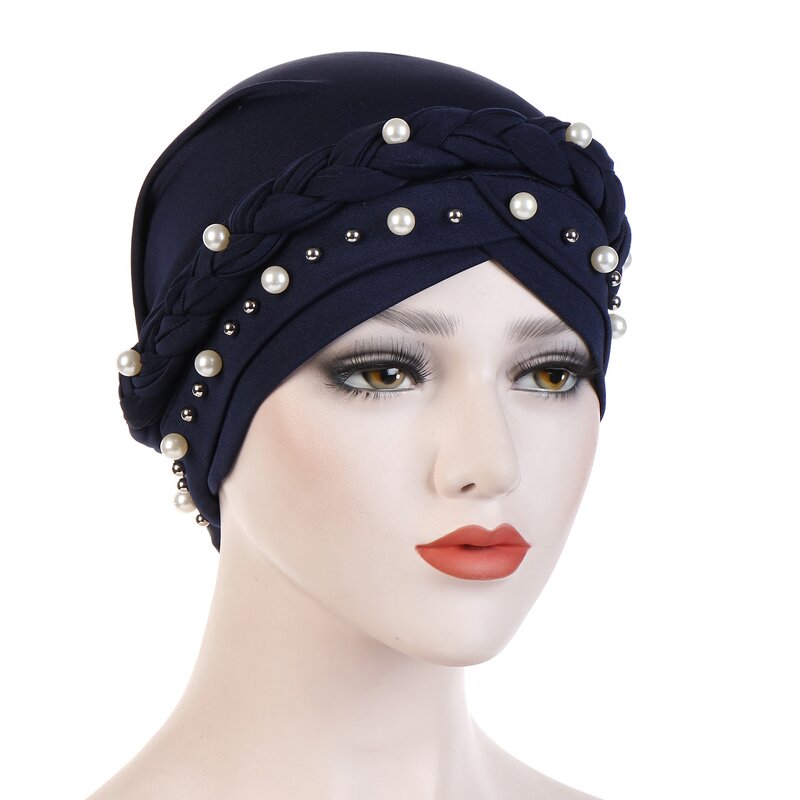 Muslim Caps Factory - High Quality Pearl Beauty Hair Single Braid Hat Turban