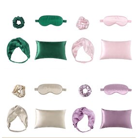 Eye Mask Headband Set Supplier - Satin Cross Wide Headband Silk Pillow Cases Gift