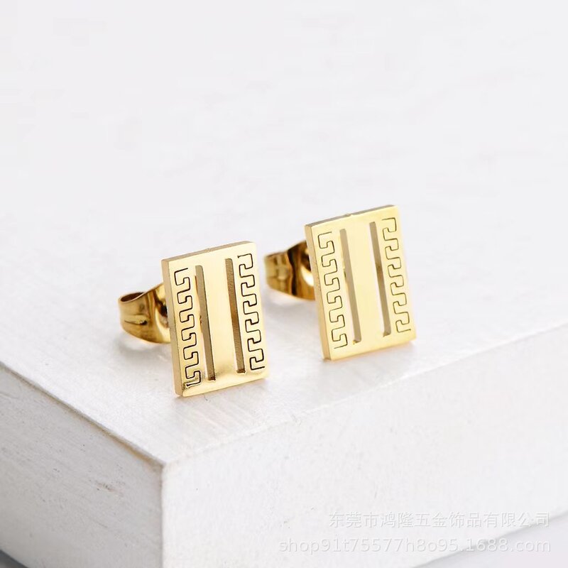 Jewelry Set Supplier - New Design Golden Fashion Stainless Steel Necklace Earrings