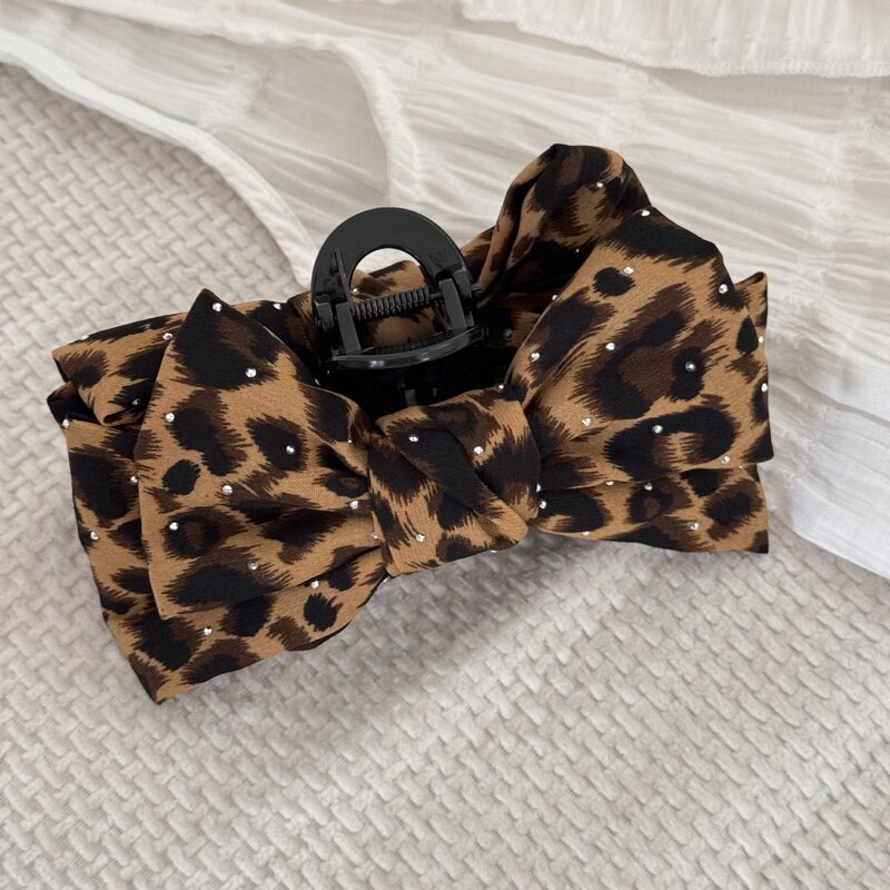 Fabric Hair Clip Supplier - 13cm Leopard Print Large Wild Headdress Cool