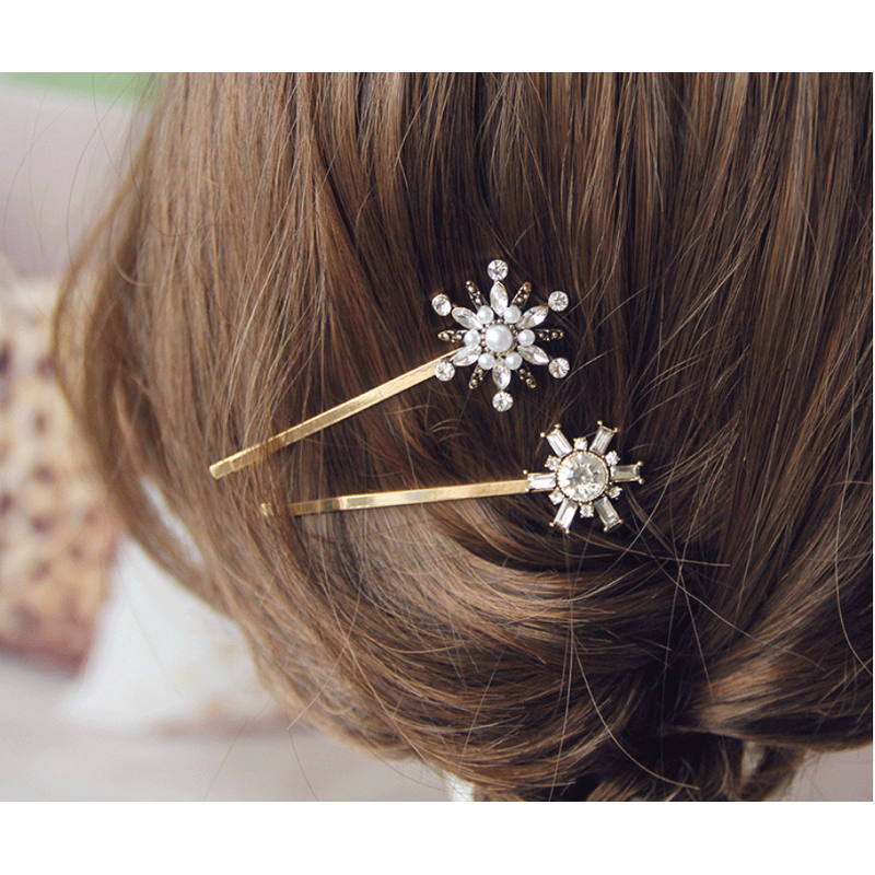 Hairpins Barrettes Supplier - New Design Luxury Alloy Crystal Pearl Bridal
