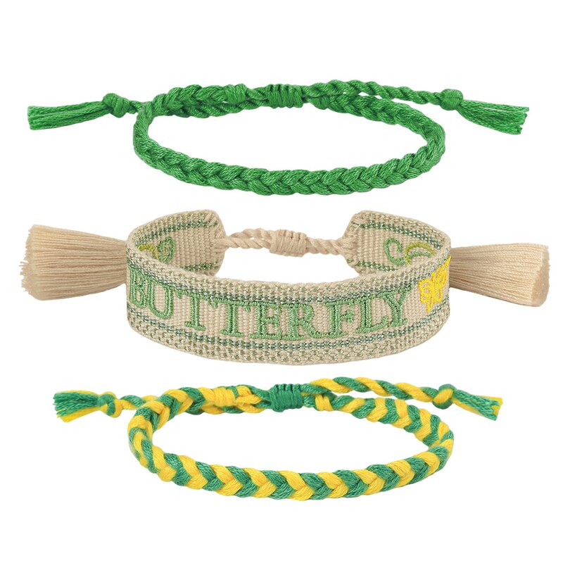 Friendship Bracelets Manufacturer - Customized Letter 3pcs Sets Rope Woven