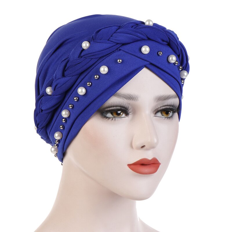 Muslim Caps Factory - High Quality Pearl Beauty Hair Single Braid Hat Turban