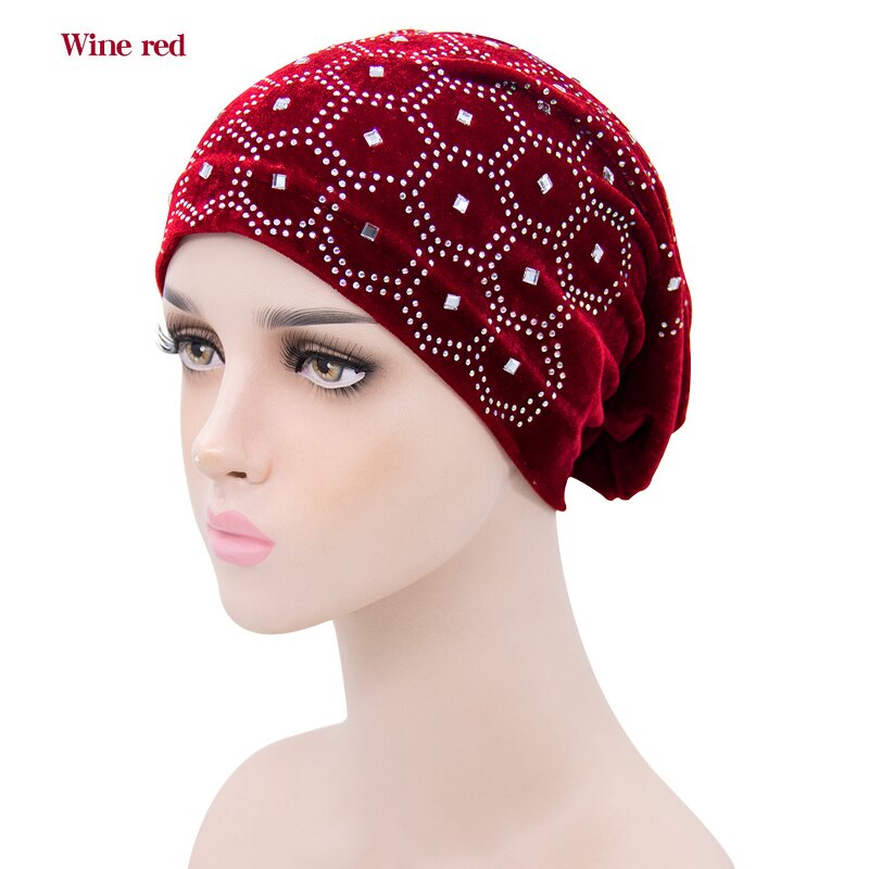 Diamond Muslim Cap Supplier - Wholesale Ready to Ship Beauty Hair Turban Women