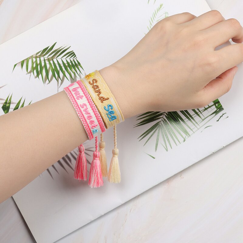 Tassel Bracelet Supplier - Bohemian Colorful Beach Summer Woven Friendship
