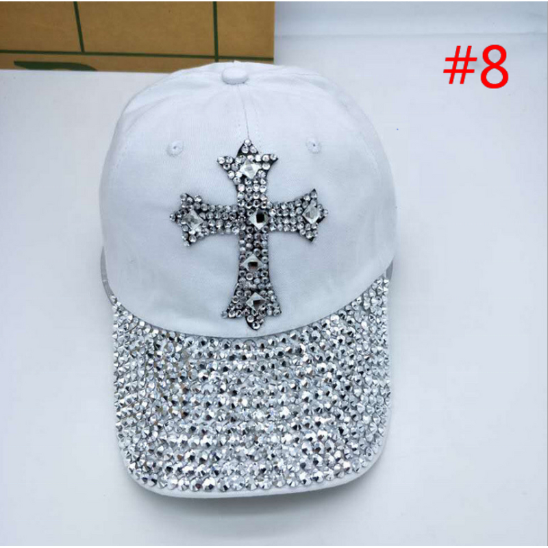 Diamond Baseball Cap Factory - Fashion Blingbling Adjustable Rhinestone Cross Hats