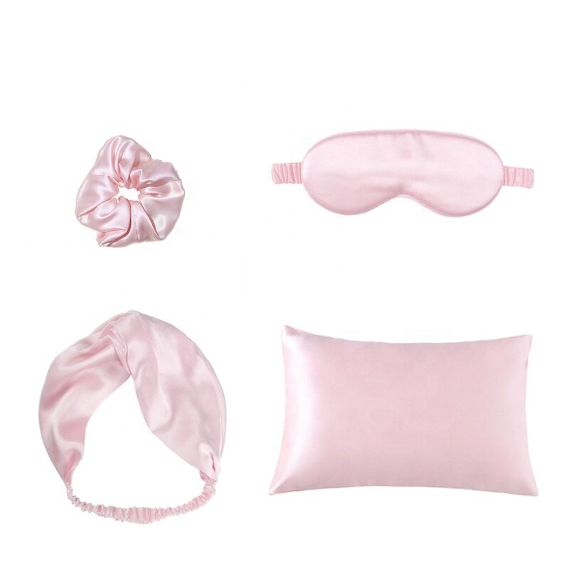 Eye Mask Headband Set Supplier - Satin Cross Wide Headband Silk Pillow Cases Gift