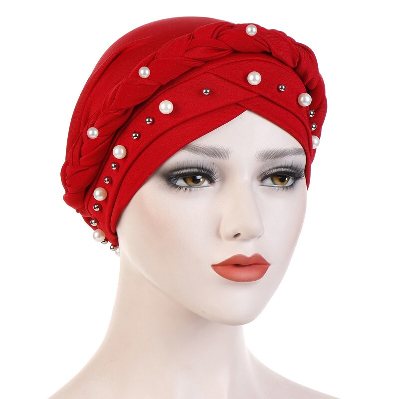 Muslim Caps Factory - High Quality Pearl Beauty Hair Single Braid Hat Turban