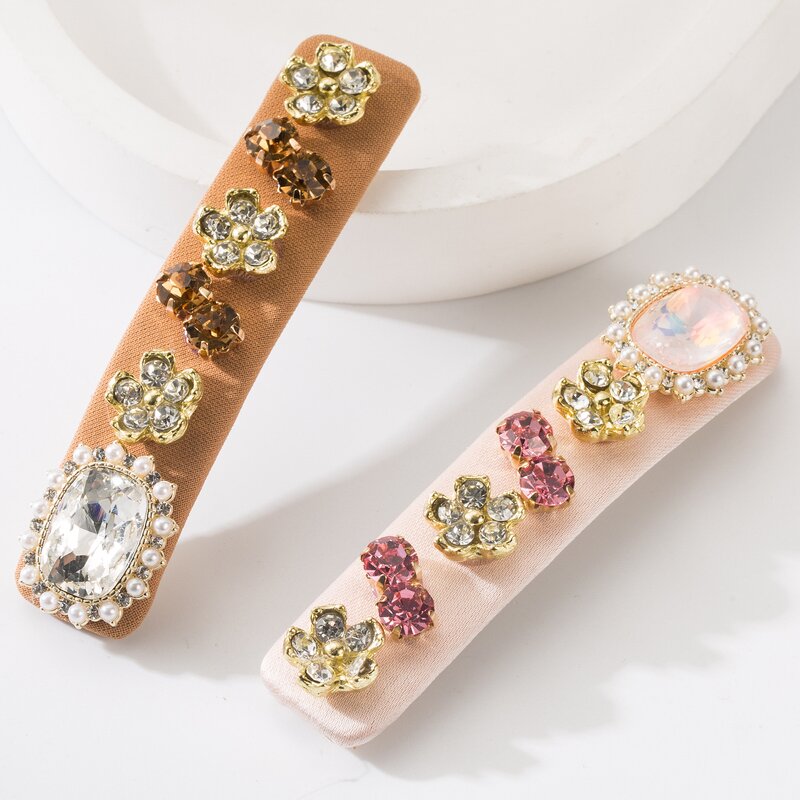Baroque Hair Clips Supplier - Retro Crystal Gem Rhinestone Velvet Luxury