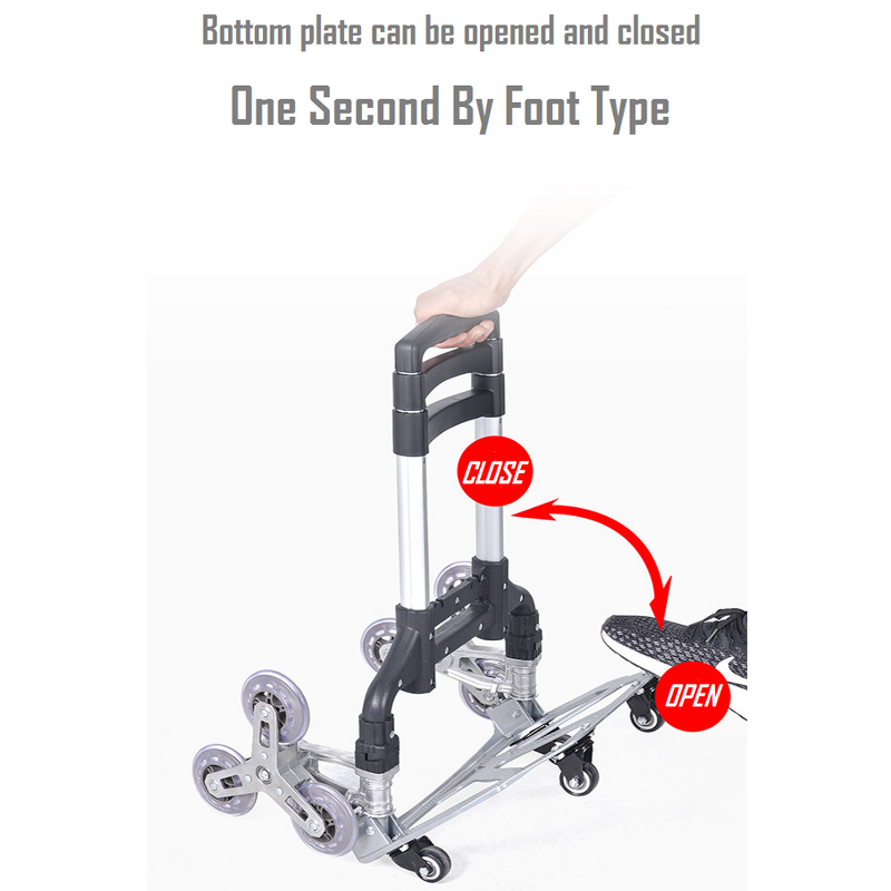 Portable Foldable Aluminum Shopping Cart Supplier - Alloy Stairs Climbing Easy Carry Folding