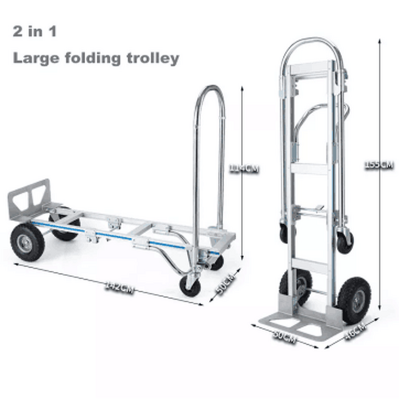 Folding Platform Hand Wagon Factory - Uni-Silent 250kg Heavy Duty 2-in-1 Truck Industrial Steel