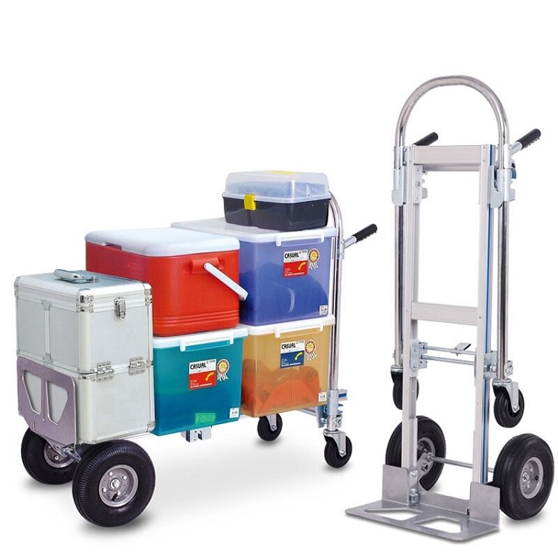 Heavy Duty Industrial Hand Push Cart Manufacturer - Uni-Silent 250kg 2 in 1 Folding Platform Truck