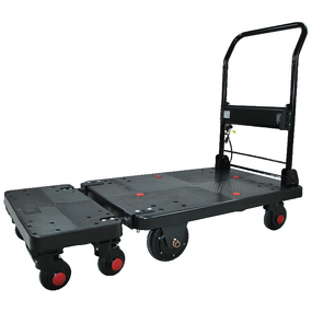 Electric Folding Warehouse Trolley Factory - Uni-Silent Heavy Duty 300kgs Four-Wheel Plastic
