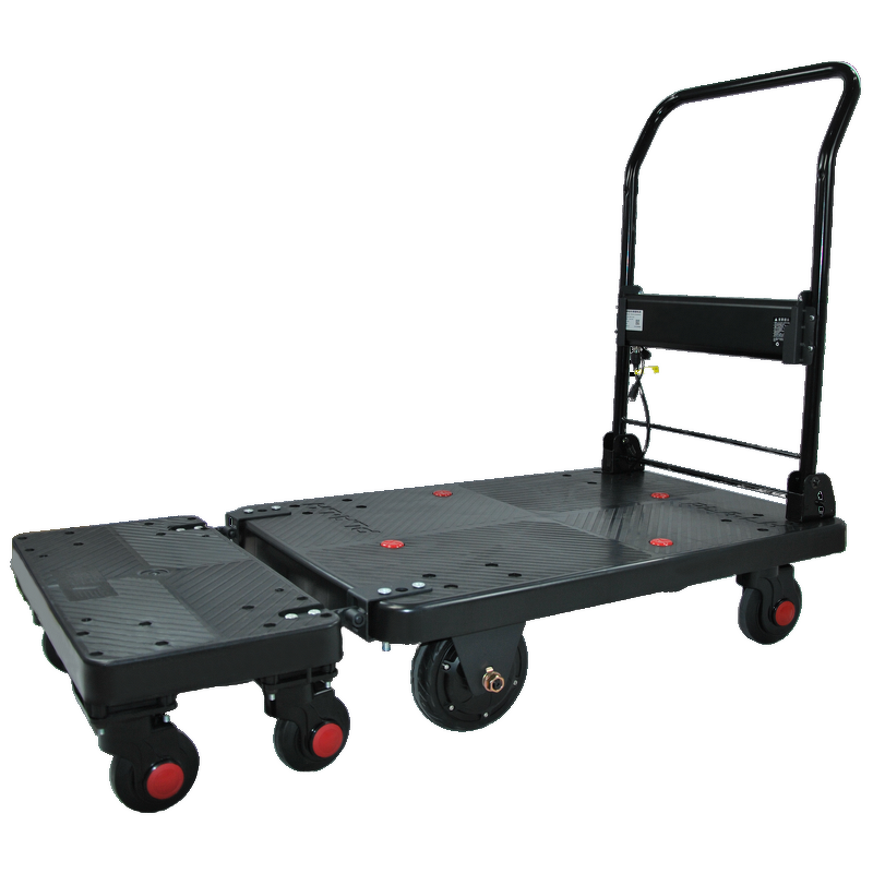 Electric Folding Warehouse Trolley Factory - Uni-Silent Heavy Duty 300kgs Four-Wheel Plastic