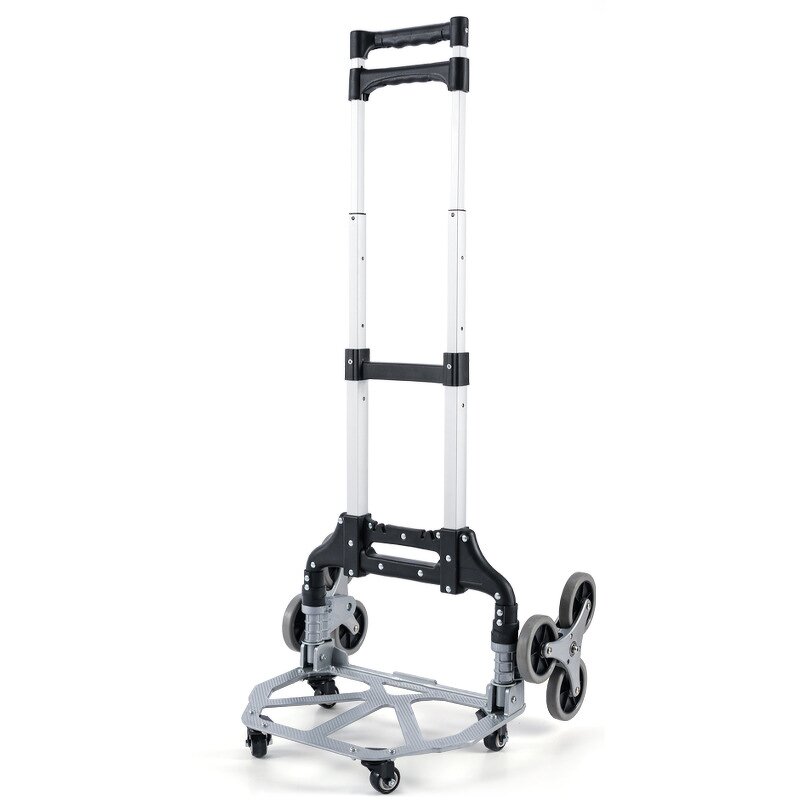 Portable Aluminum Folding Cart Factory - Uni-Silent 6 Wheel Climbing Stairs Hand Trolley Push