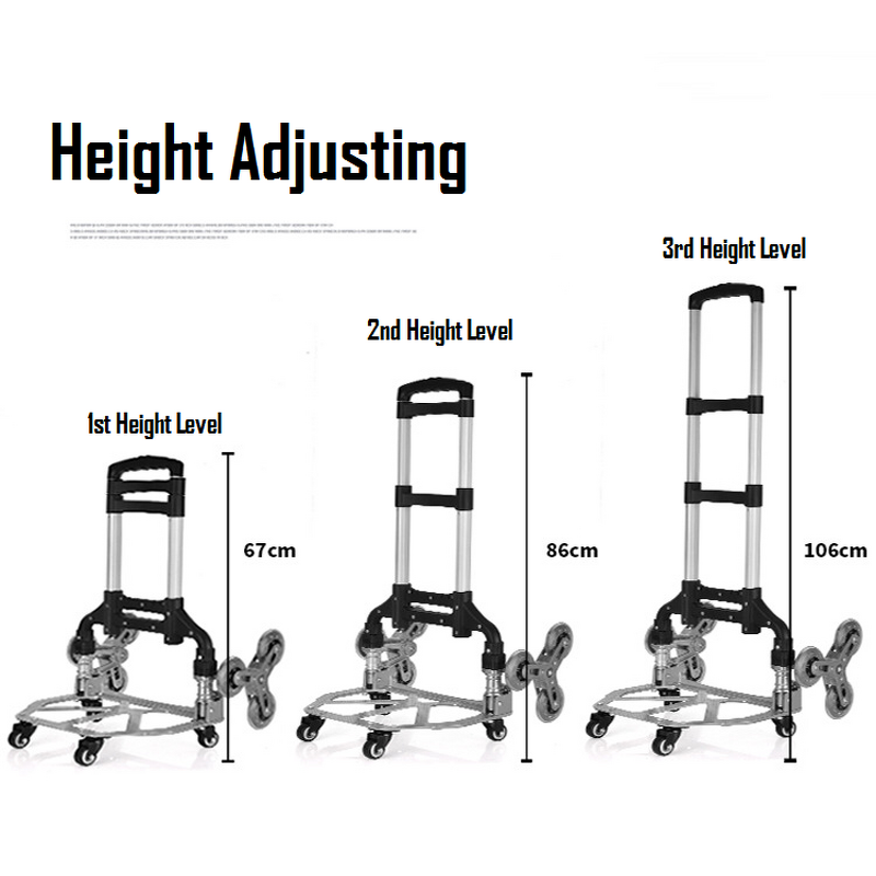 Portable Foldable Aluminum Shopping Cart Supplier - Alloy Stairs Climbing Easy Carry Folding