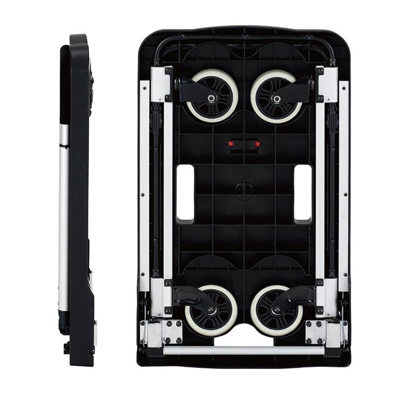 Heavy Duty Shopping Luggage Cart Manufacturer - Uni-Silent Four-Wheel Foldable Aluminium Platform