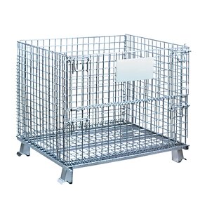 Collapsible Steel Wire Container Manufacturer - Uni-Silent Silver Foldable Security Cage Crates