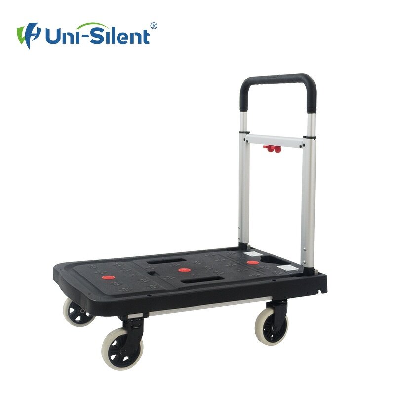 Heavy Duty Aluminium Hand Trolley Supplier - Uni-Silent 150kgs 4 Wheels Foldable Portable