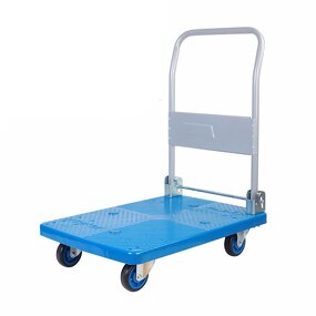 Plastic Platform Truck Factory - Uni-Silent 150kgs Push Hand Trolley Cart