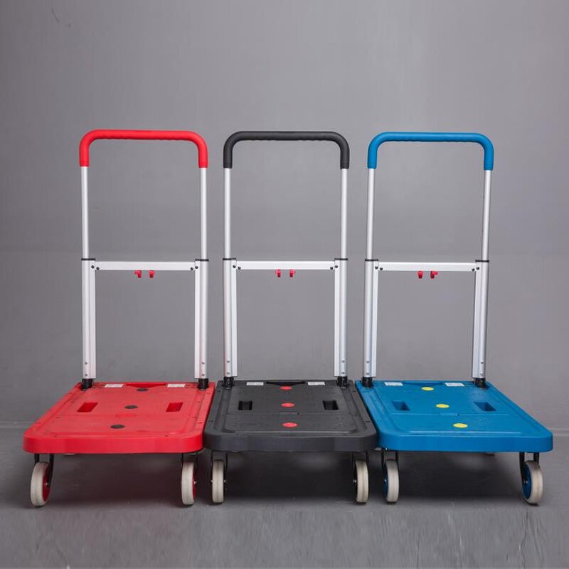 Heavy Duty Shopping Luggage Cart Manufacturer - Uni-Silent Four-Wheel Foldable Aluminium Platform