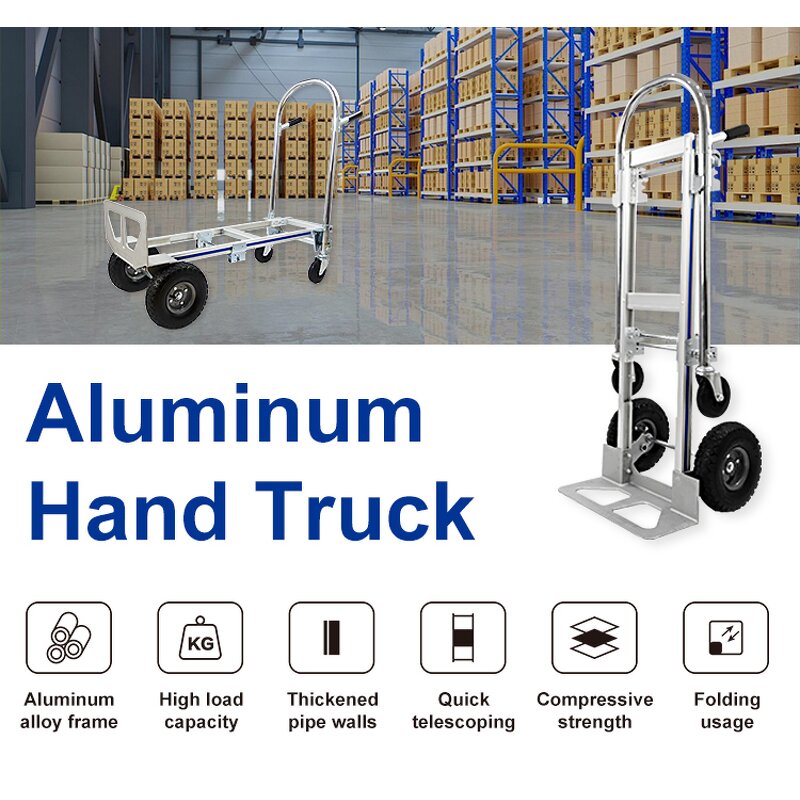 Folding Platform Wagon Factory - Uni-Silent 250kg Heavy Duty 2-in-1 Hand Truck Industrial Steel