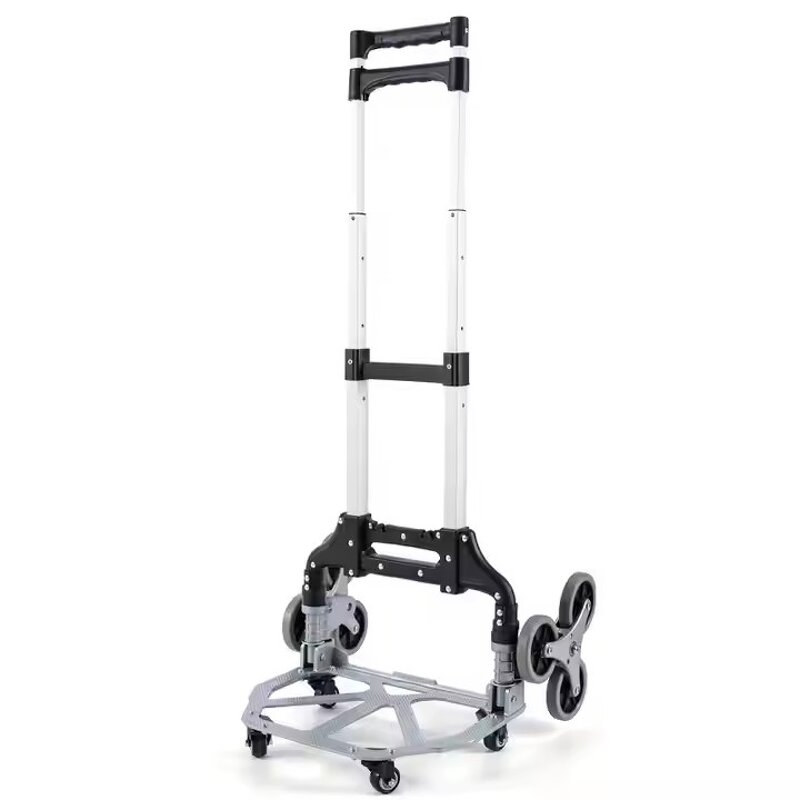 Portable Aluminum Hand Truck Factory - Uni-Silent 6-Wheel Folding Climbing Stairs Trolley OEM