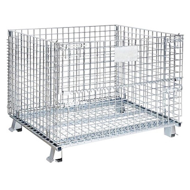 Warehouse Stacking Container Factory - Uni-Silent Heavy Duty Square-Stack Leg Wire Mesh Collapsible