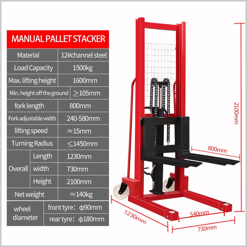 Hydraulic Hand Stacker Truck Factory - JICHUAN 1 TON 2 TON New 1 Year Warranty Jiangsu
