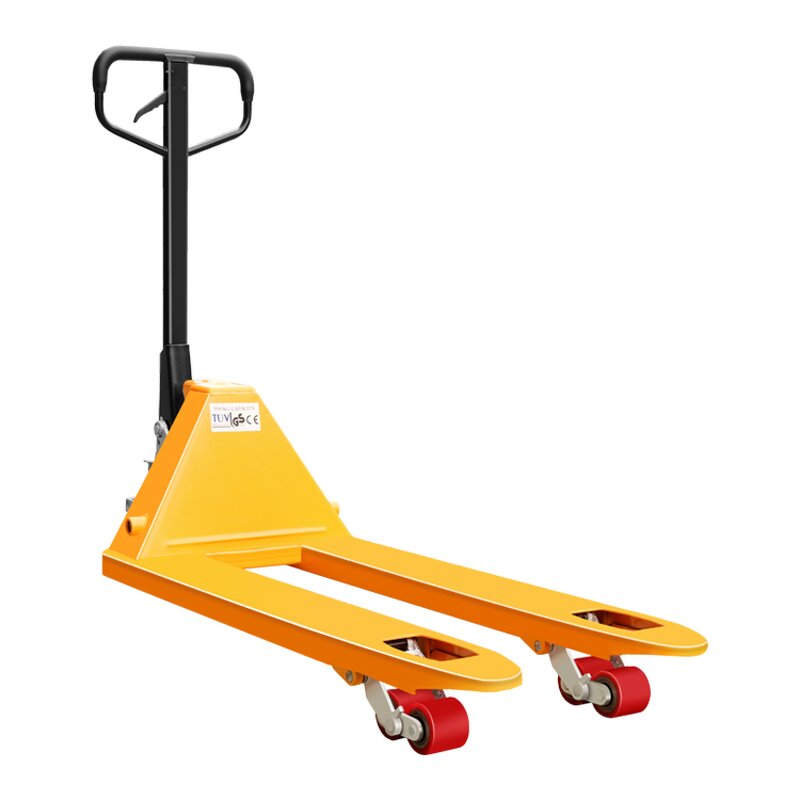 High Lift Hand Pallet Truck Factory - Jichuan with 80mm Fork Height Nylon/PU Wheels