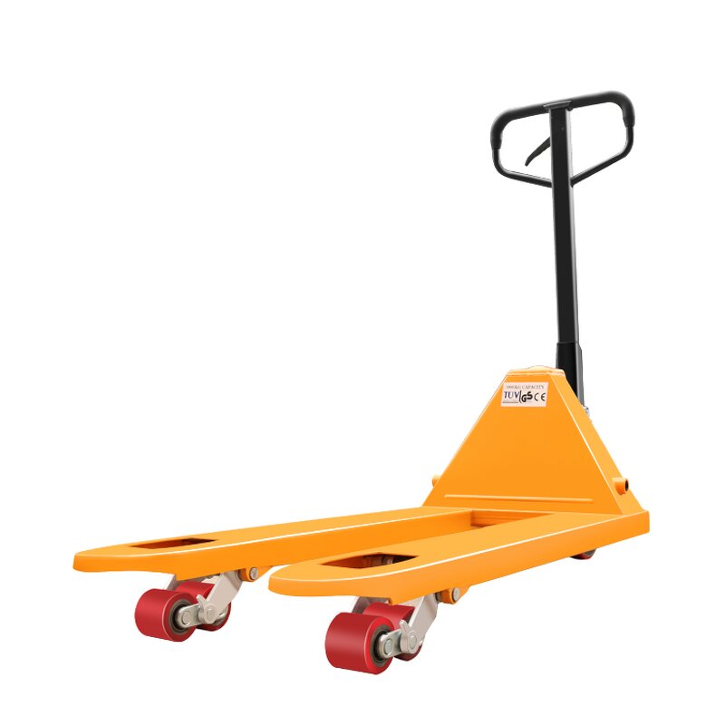 High Lift Hand Pallet Truck Factory - Jichuan with 80mm Fork Height Nylon/PU Wheels