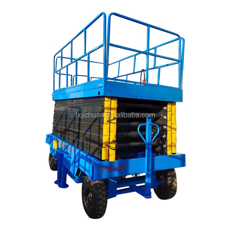 Scissor Lift Small Elevator Supplier - High Altitude Smooth Lifting Four Supporting Legs Traction Mobile