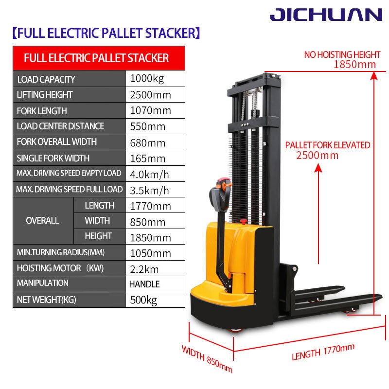 Electric Walking Stacker Factory - 1 Ton AGV Pallet Stacker for Restaurant Retail