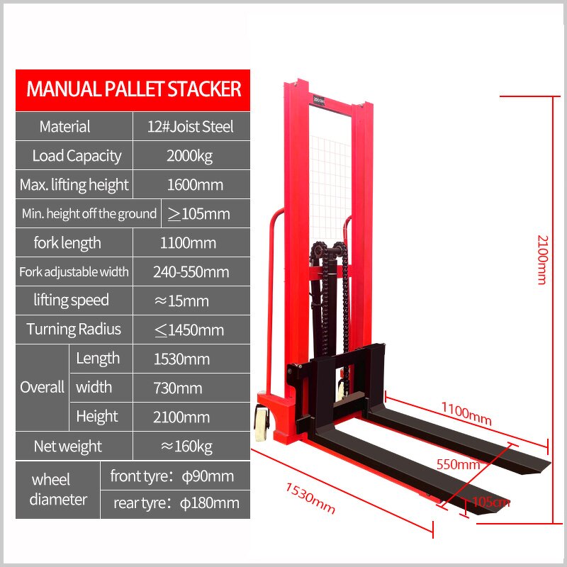 Hydraulic Hand Stacker Truck Factory - JICHUAN 1 TON 2 TON New 1 Year Warranty Jiangsu