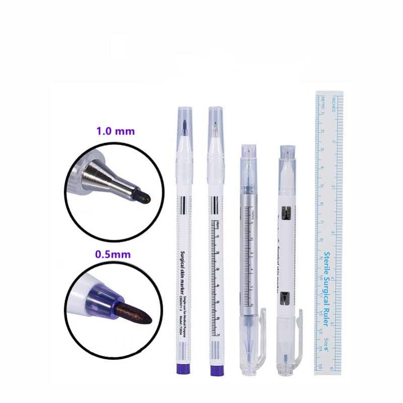 Skin Marker Pen Factory - Free Ruler Sterile Surgery Blue Pen