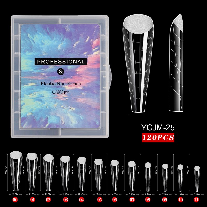 Nail Forms Factory - Custom 120 Pcs Plastic Gel Dual Tips Extension