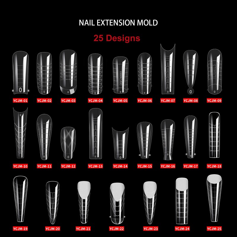 Nail Forms Factory - Custom 120 Pcs Plastic Gel Dual Tips Extension