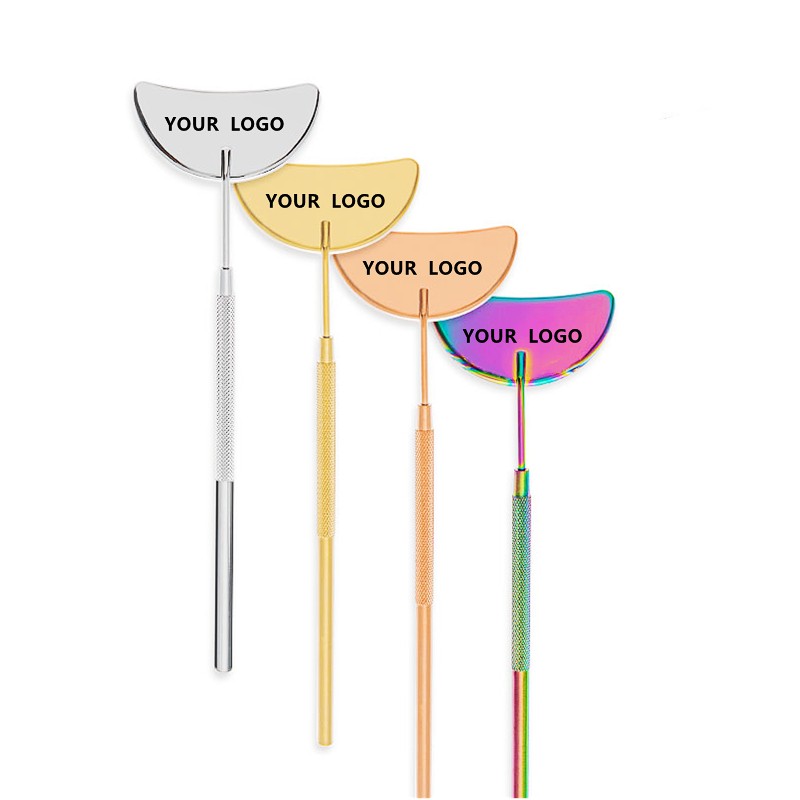 Lash Mirror Manufacturer - Custom Logo Moon Shaped Half Mirror