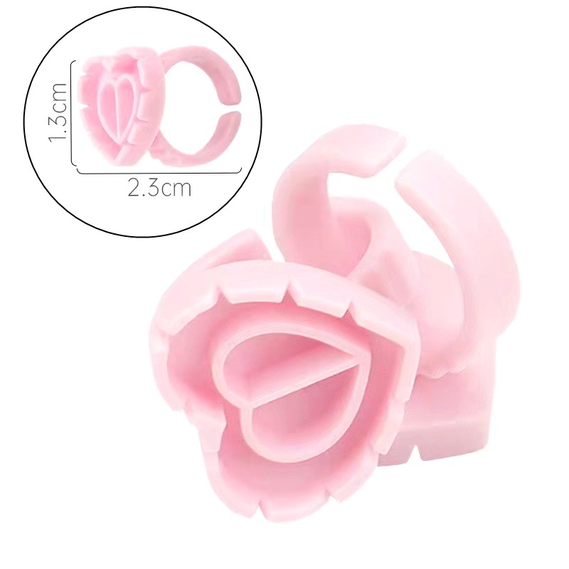 Glue Rings Manufacturer - Hot Pink Heart Plastic Lash Extension Tool