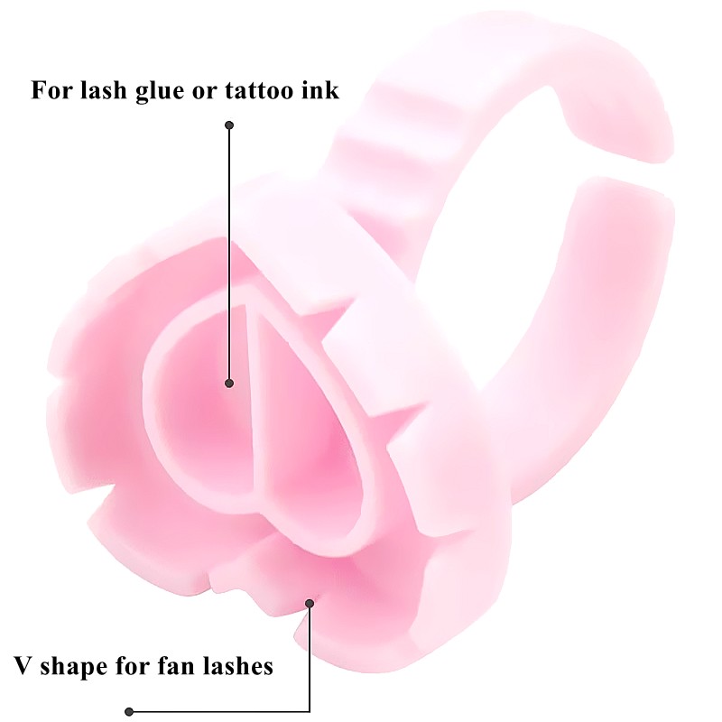 Glue Rings Manufacturer - Hot Pink Heart Plastic Lash Extension Tool