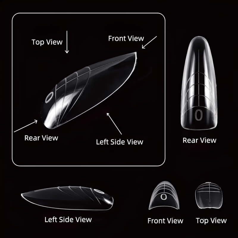 Nail Forms Factory - OEM 140 Pcs Natural Almond French Poly Gel